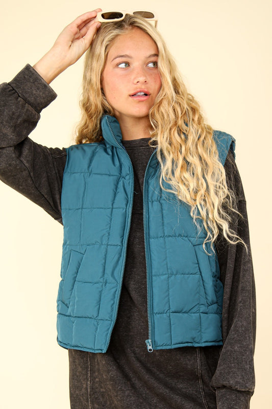 VERY J Zip Up Puffer Padded Warm Vest